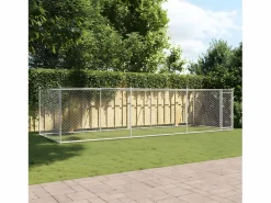 New Jaula de perros con puerta acero galvanizado 6x2x1,5 m ES953793 Transportín De Paseo Para Animales