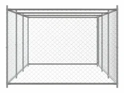New Jaula de perros con puerta acero galvanizado 6x2x1,5 m ES953793 Transportín De Paseo Para Animales
