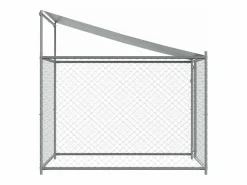 Hot Jaula de perros techo y puerta acero galvanizado 2x2x2 m ES563216 Gris
