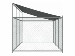 Sale Jaula de perros techo y puerta acero galvanizado 6x2x2 m ES273674 Gris
