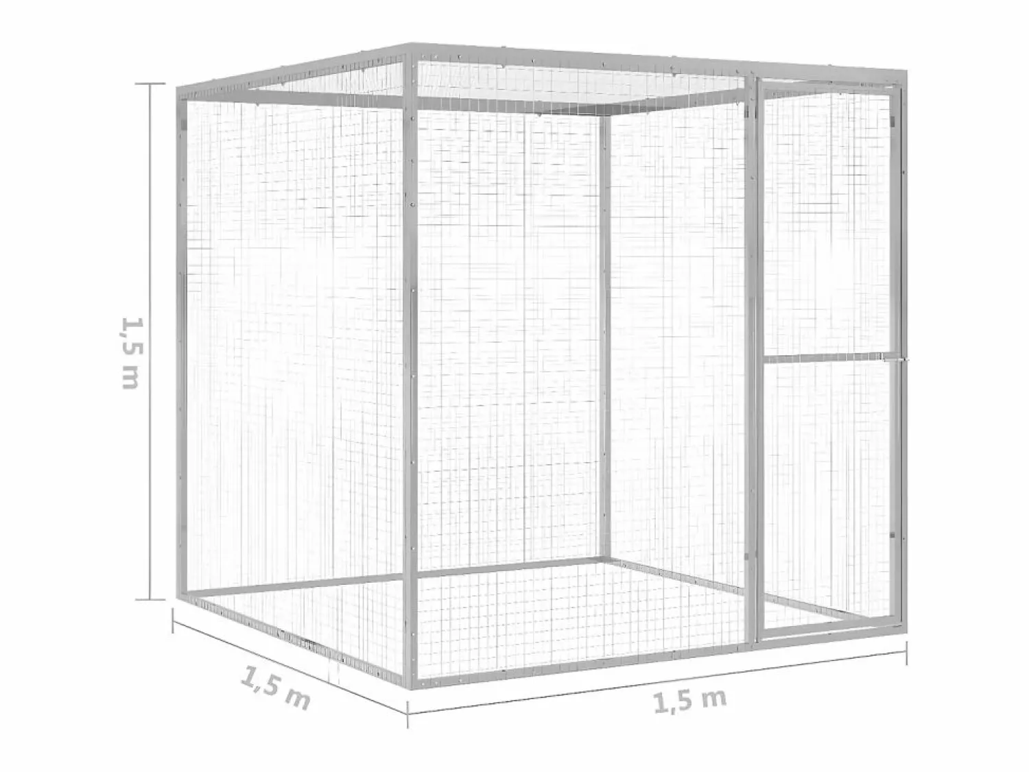 Sale Jaula para gatos acero galvanizado 1,5x1,5x1,5 m ES726832 Plateado