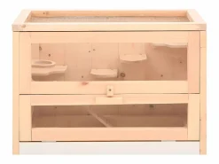Jaula para hámster madera maciza abeto 60x35,5x42 cm ES878249