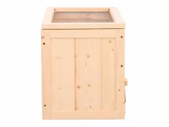 Outlet Jaula para hámster madera maciza abeto 60x30x35 cm ES152225 Transportín De Paseo Para Animales