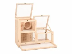 Sale Jaula para hámster madera maciza abeto 81x40x60 cm ES512935 Marru00f3n