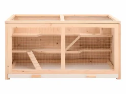 Jaula para hámster madera maciza abeto 89,5x45x45 cm ES670070 Marru00f3n