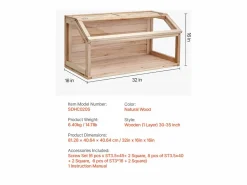 Outlet Jaula para Hámster y Roedores, SucceBuy Jaula de Madera para Hámster, 81 cm, Hábitat para Ratones, Roedores y Pequeños Animales Transportín De Paseo Para Animales