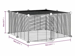 Jaula para mascotas de 12 paneles puerta acero 35x35cm ES462515