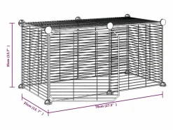 Sale Jaula para mascotas de 8 paneles con puerta acero 35x35cm ES401759 Negro
