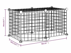 Jaula para mascotas de 8 paneles con puerta acero 35x35cm ES110080