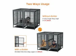Online Jaula para perros con 3 puertas interiores, gran transportín XXL con bandeja extraíble 90x62x68cm Transportín De Paseo Para Animales