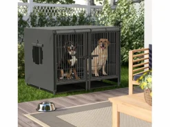 Online Jaula para perros con 3 puertas interiores, gran transportín XXL con bandeja extraíble 90x62x68cm Transportín De Paseo Para Animales