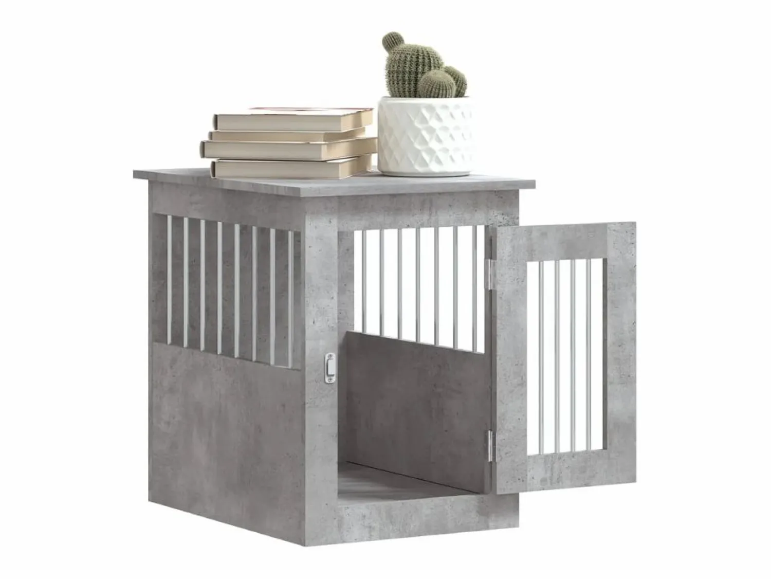 Discount Jaula para perros madera ingeniería hormigón 45x62x59 cm ES458084 Gris