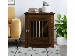 New Jaula para perros madera ingeniería roble marrón 64,5x80x71 cm ES334244 Marru00f3n