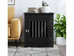 Clearance Jaula para perros madera de ingeniería 64,5x80x71 cm ES516242 Negro