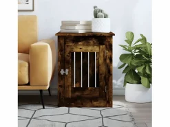 Jaula para perros madera ingeniería roble ahumado 55x80x68 cm ES621371