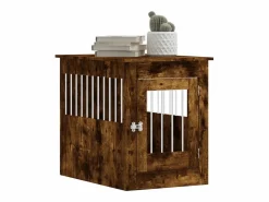 Jaula para perros madera ingeniería roble ahumado 55x80x68 cm ES621371