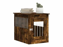 Sale Jaula para perros madera ingeniería roble ahumado 55x75x65 cm ES202367 Marru00f3n