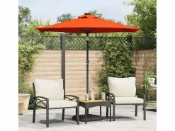 Garden Furniture Jeanerette Sombrilla de jardín con poste de acero terracota 225x225x212 cm
