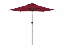 Garden Furniture Jeanerette Sombrilla de jardín con poste de acero burdeos 225x225x212 cm