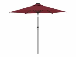 Garden Furniture Jeanerette Sombrilla de jardín con poste de acero burdeos 225x225x212 cm