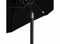 Outlet Jeanerette Sombrilla de jardín con poste de acero negro 225x225x212 cm Sombrilla