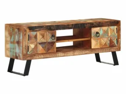 Sale Garden Furniture Jean-Paul-Alexis Mueble de TV madera maciza reciclada 112x30x45 cm Marru00f3n