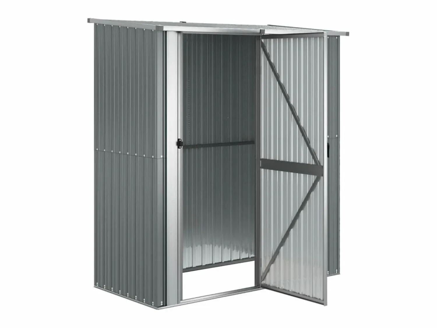 Online Garden Furniture Jendaris Cobertizo de jardín acero galvanizado 180,5x97x209,5 cm Gris