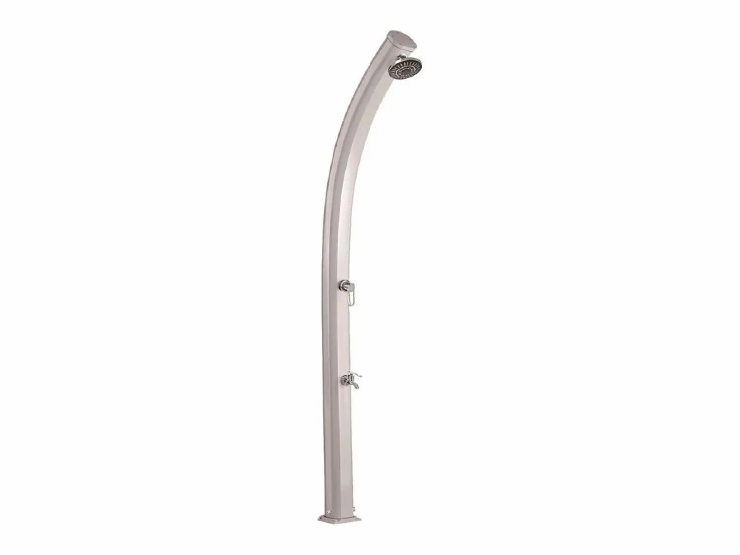 POOLEX Jolly Ducha Solar 33L Aluminuim 33L - 233 cm - Enjuague de pies + Ducha de lluvia + base reforzada