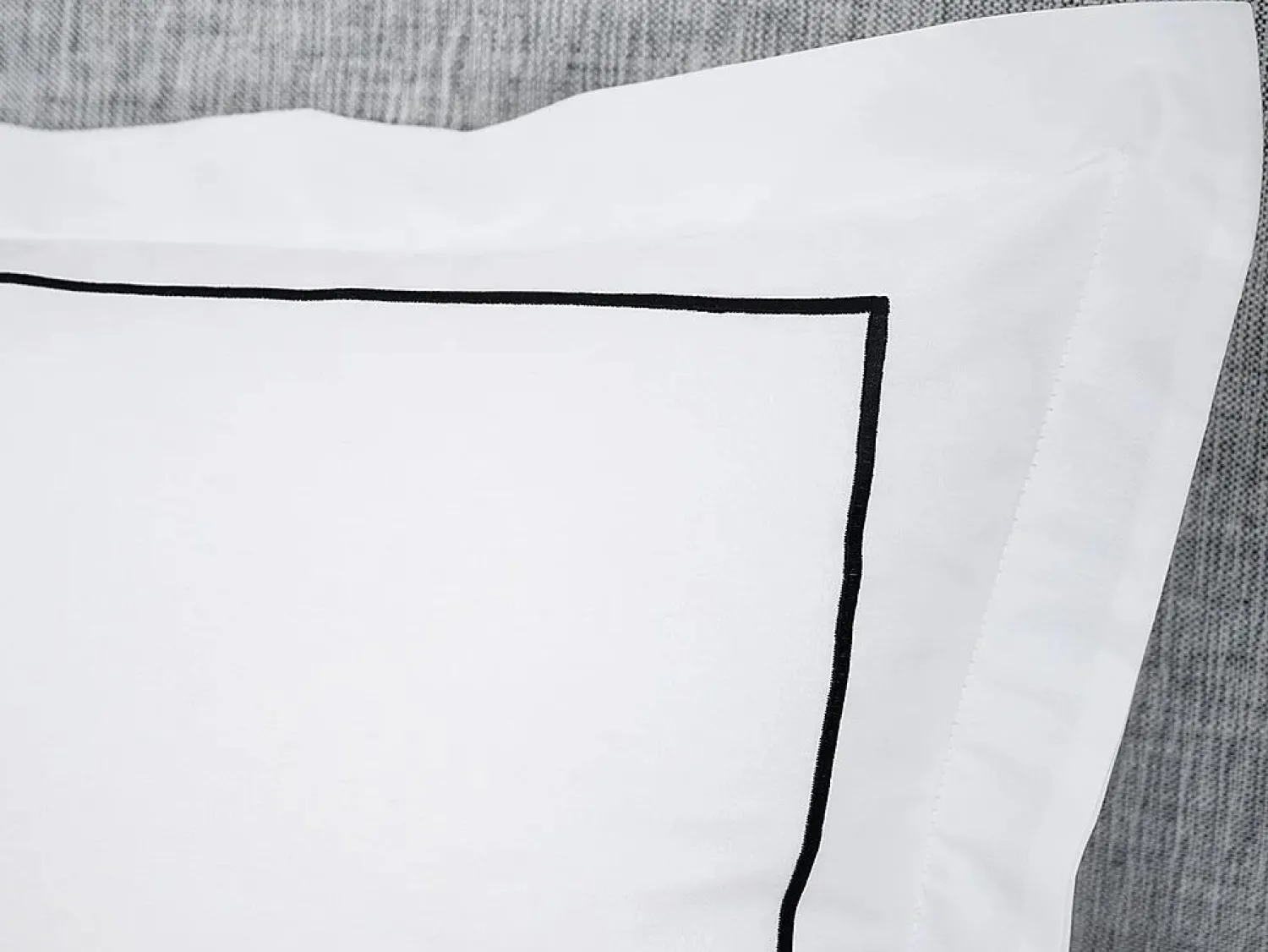 Palacio Juego cama percal algodón-bordado-edredón 220x240+2 fundas almohada -blanco y antracita