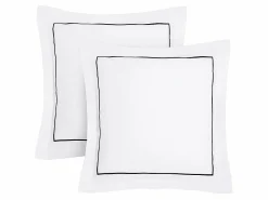 Palacio Juego cama percal algodón-bordado-edredón 220x240+2 fundas almohada -blanco y antracita
