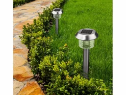 Clearance Lumisky Juego de 8 balizas solares plantables H39CM ALESIA Plateado