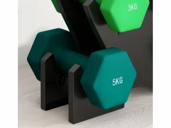 Sale Juego de 6 básculas colgantes con soporte, 2 x 1 kg, 2 x 3 kg, 2 x 5 kg, de metal, (34 x 10 x 34 cm) Multicolor
