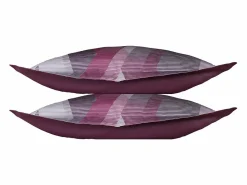 Best Blanc avenue Juego de 2 fundas de almohada satén de algodón "Helix Purple" Multicolor