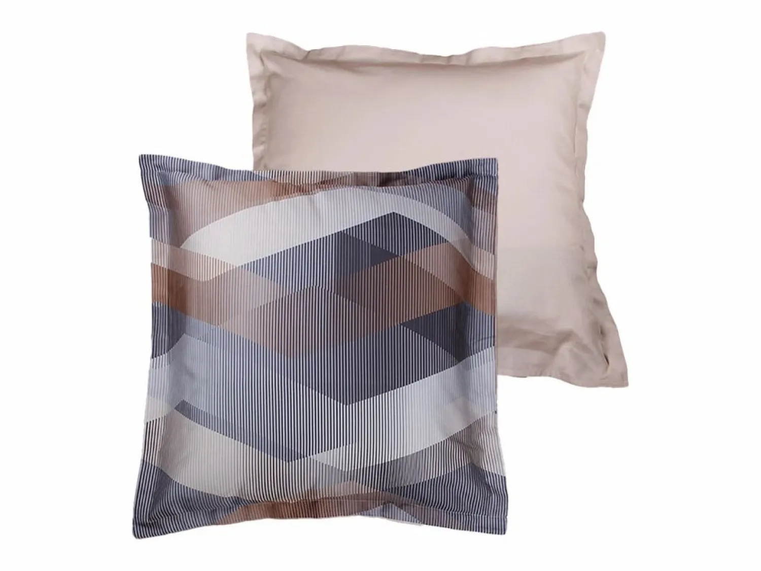 Clearance Blanc avenue Juego de 2 fundas de almohada satén de algodón "Helix Brown" Multicolor