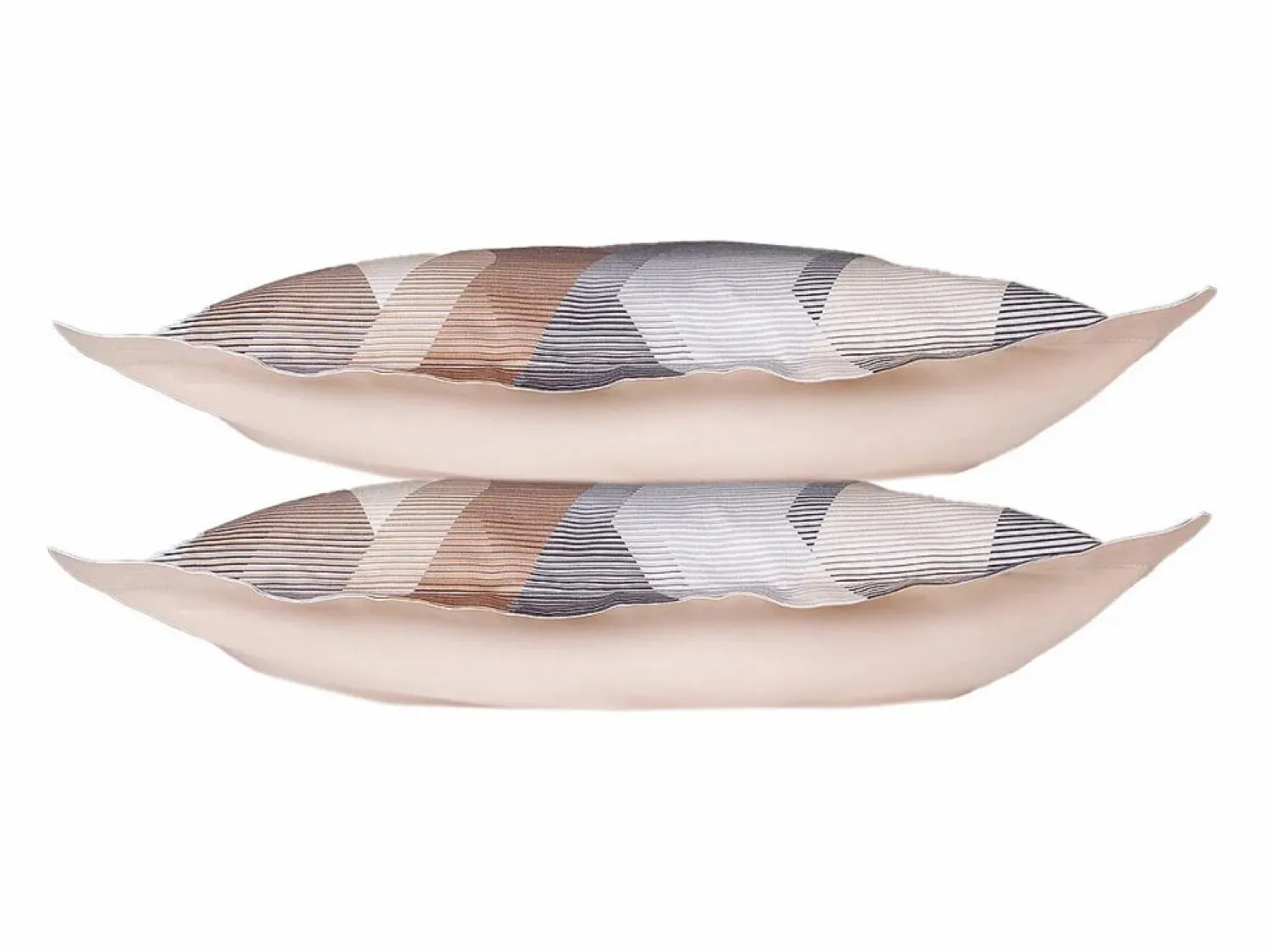 Clearance Blanc avenue Juego de 2 fundas de almohada satén de algodón "Helix Brown" Multicolor