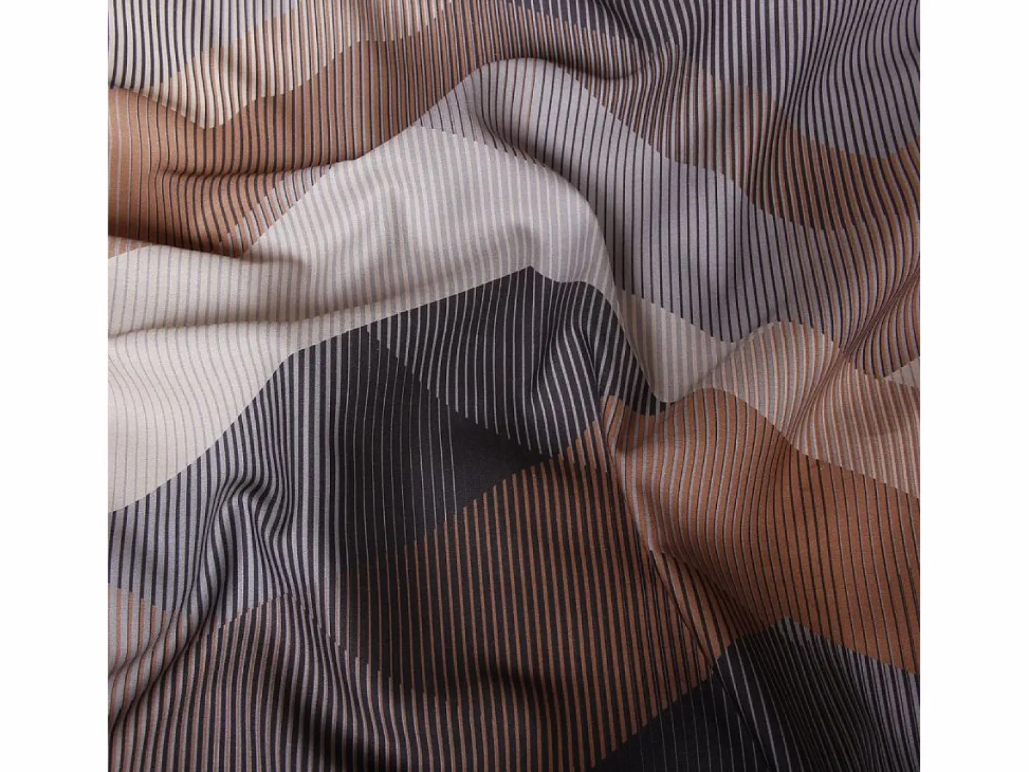 Clearance Blanc avenue Juego de 2 fundas de almohada satén de algodón "Helix Brown" Multicolor
