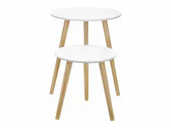 Outlet Juego de 2 mesas de centro redondas para cafetería/mesita de noche estilo escandinavo minimalista moderno para salón/dormitorio color 12_0002956 Mesa Auxiliar