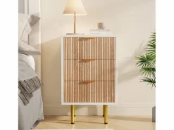 Sale Juego de 2 mesitas de noche - Cómodas de 3 cajones - con tiradores metálicos - 65 x 40 x 40 cm Muebles Niño|Mesita De Noche