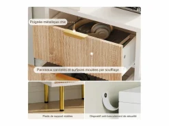 Sale Juego de 2 mesitas de noche - Cómodas de 3 cajones - con tiradores metálicos - 65 x 40 x 40 cm Muebles Niño|Mesita De Noche