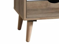 Sale Vente-unique Juego de 2 mesitas de noche con 3 cajones, blanco natural y azul marino - LURVIA Multicolor