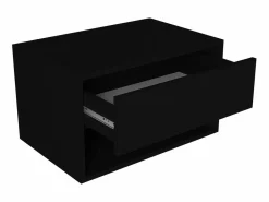 New Vente-unique Juego de 2 mesitas de noche flotantes con 1 cajón y 1 estante, color - RITAMI Negro