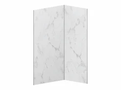 Hot Vente-unique Juego de 2 paneles de pared para ducha con efecto mármol L90 x L120 x Alt. 210 cm - ENEKO Blanco