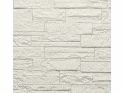 Discount Juego de 12 paneles decorativos con efecto ladrillo 3D, revestimiento de pared de poliuretano de 8,6 m², 120 x 60 x 2,5 cm, cuarcita blanca. Blanco
