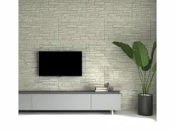 Sale Juego de 12 paneles decorativos con efecto ladrillo 3D, 8,6 m², revestimiento de pared de poliuretano, 120 x 60 x 2,5 cm, color tortora Panel De Pared