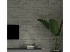 Sale Juego de 12 paneles decorativos con efecto ladrillo 3D, 8,6 m², revestimiento de pared de poliuretano, 120 x 60 x 2,5 cm, color tortora Panel De Pared