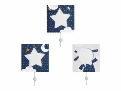 Sale Sauthon Juego de 3 perchas de madera Azul