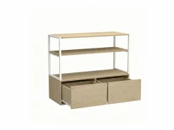 Discount Juego de 2 percheros modulares KADRA de 200x85cm para buhardillas Armario Abierto, Vestidor
