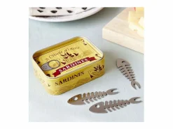 Balvi Juego de 6 picos de aperitivo de peltre Sardinas