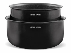 Arthur Martin Juego de 20 piezas de utensilios de cocina de aluminio para inducción - Mango extraíble - Apto para todo tipo de cocinas, inclui