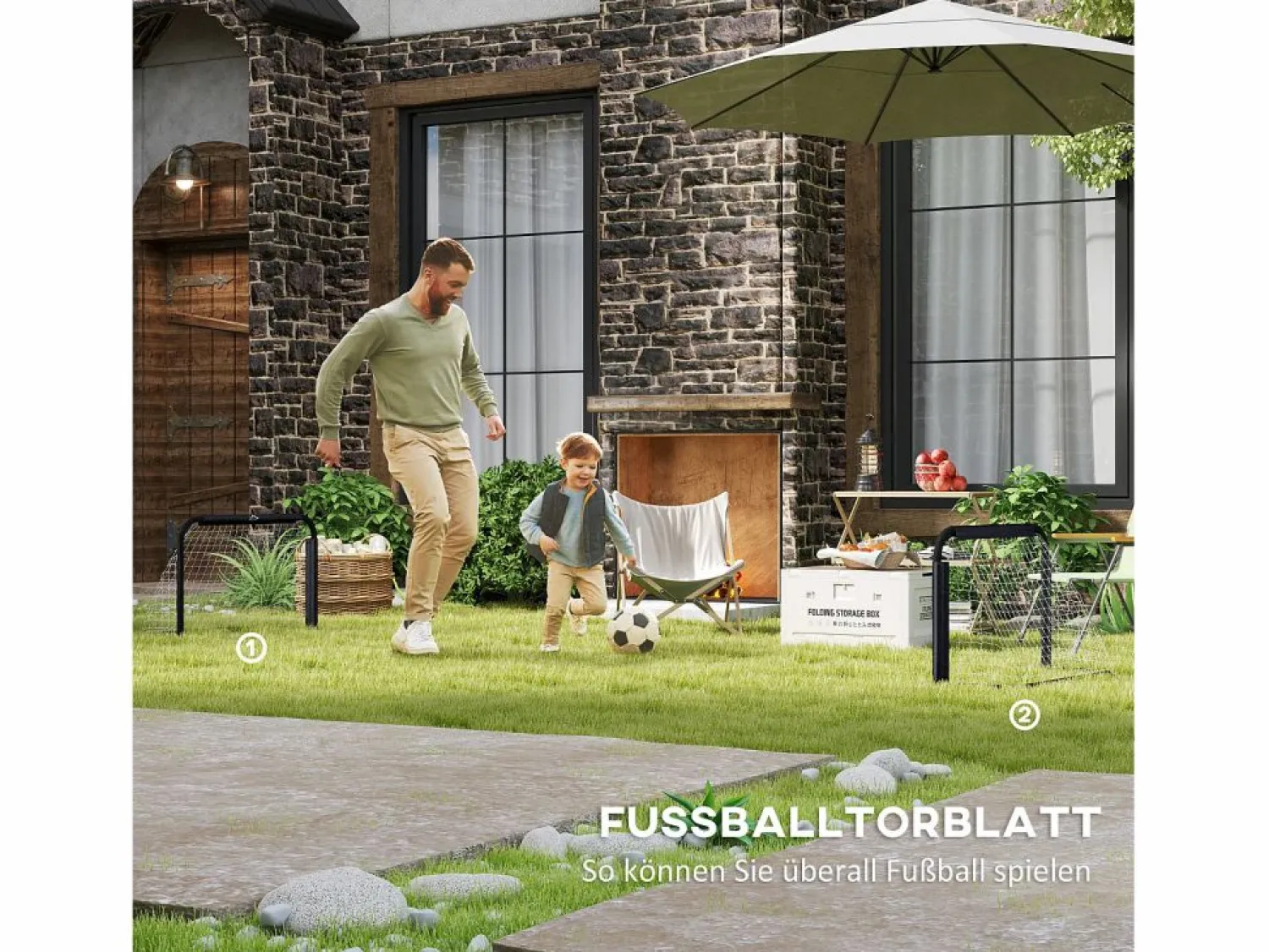 Best Juego de 2 porterías de fútbol plegables con estructura de metal, para niños y adultos, ideales para jardín, color (90 x 36 x 60 cm) Aparato De Musculación